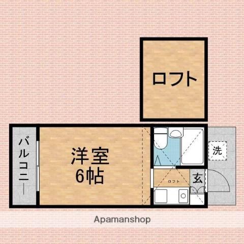 藤間コーポ(1K/2階)の間取り写真
