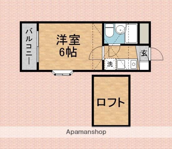 BCASA上福岡RE-BORN(1K/2階)の間取り写真