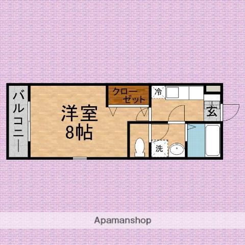 ルソレイユ(1K/2階)の間取り写真