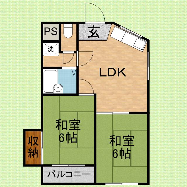 ノーブルハイツⅠ(2LDK/3階)の間取り写真