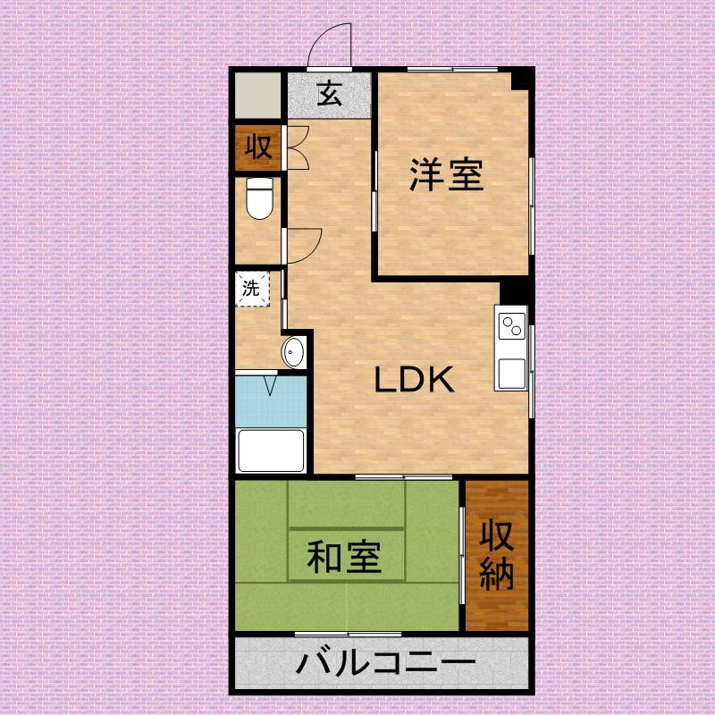 ノーブルハイツⅡ(2LDK/3階)の間取り写真