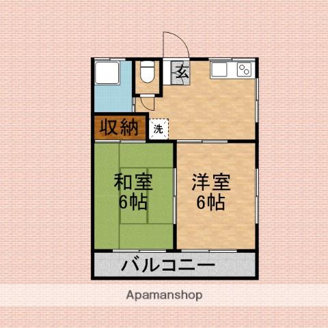 サンハイツ関口(2DK/2階)の間取り写真