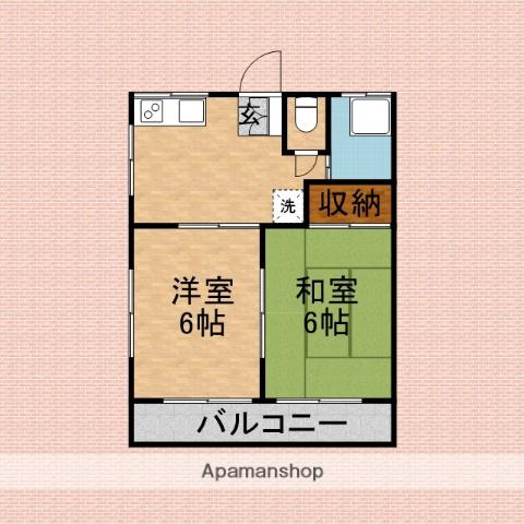 サンハイツ関口(2DK/1階)の間取り写真