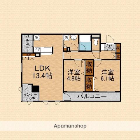 志木キャビン(2LDK/3階)の間取り写真