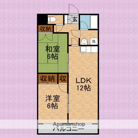 グランドゥール(2LDK/4階)の間取り写真