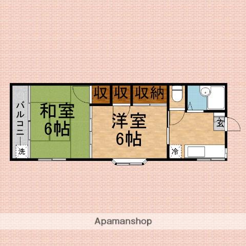 メゾン白樺(2K/1階)の間取り写真