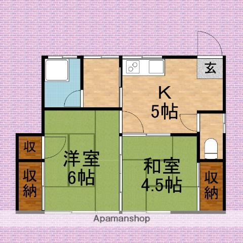 小松ハイツ(2K/2階)の間取り写真