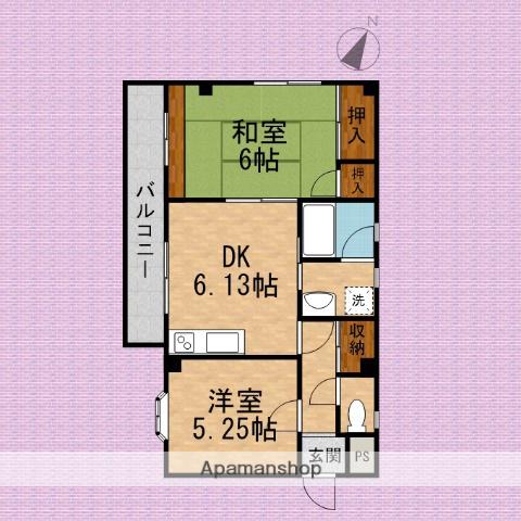 MUフラッツ(2DK/2階)の間取り写真