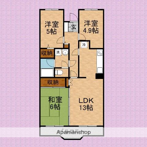 サンチェリー羽沢(3LDK/2階)の間取り写真