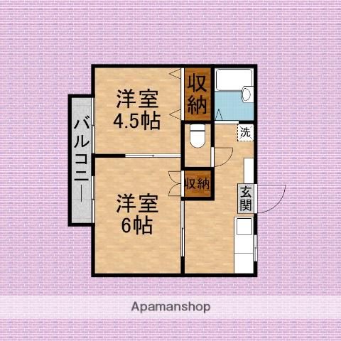 サマックス・シャローム(2K/2階)の間取り写真