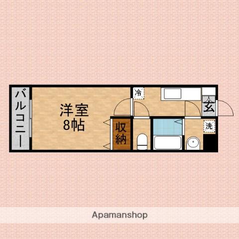 カーサフェリーチェ(1K/2階)の間取り写真