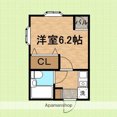 カリンハイツ(1K/2階)の間取り写真