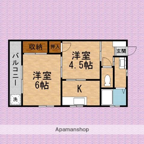 迫田マンション(2K/3階)の間取り写真