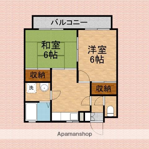 クレストコーポ5(2K/2階)の間取り写真