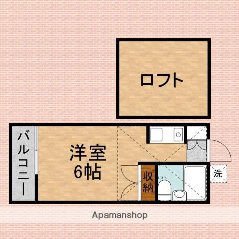 ジュネス上福岡Ⅲ(ワンルーム/2階)の間取り写真