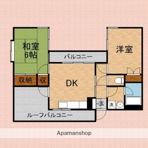 KM-みずほ台(2DK/4階)の間取り写真