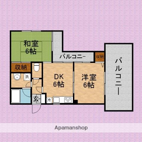 KM-みずほ台(2DK/4階)の間取り写真