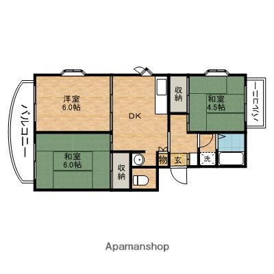 サンロワール川越(3DK/3階)の間取り写真