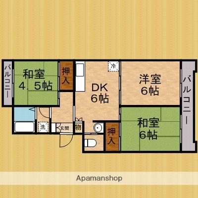 サンロワール川越(3DK/2階)の間取り写真
