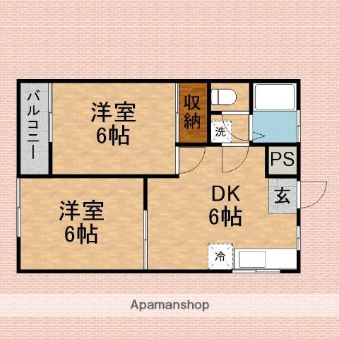 サクセスA(2DK/2階)の間取り写真