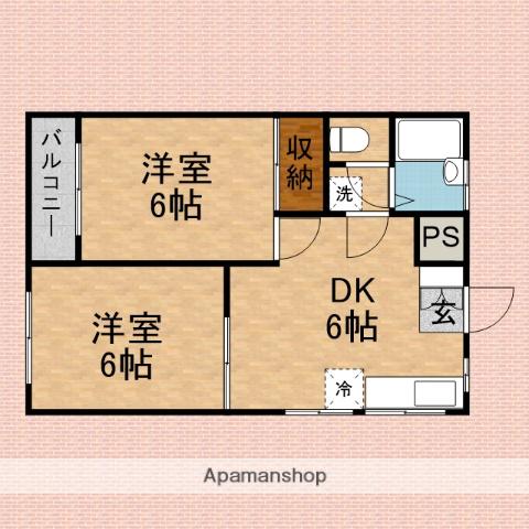 サクセスA(2DK/3階)の間取り写真