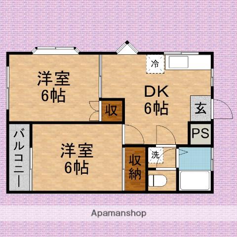 サクセスA(2DK/3階)の間取り写真