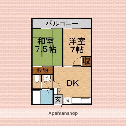 グリーンハイツ正木(2DK/1階)の間取り写真