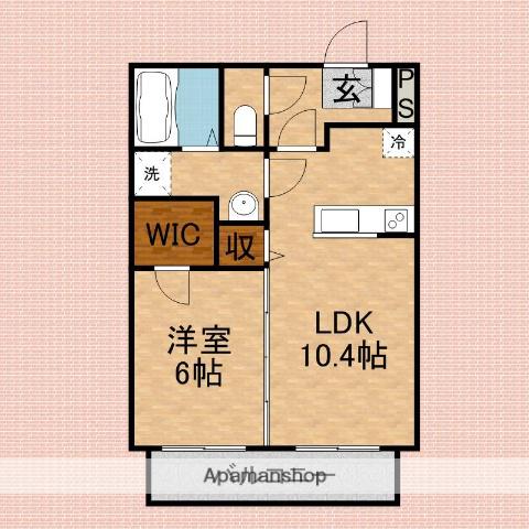 メイプルハウスD(1LDK/1階)の間取り写真