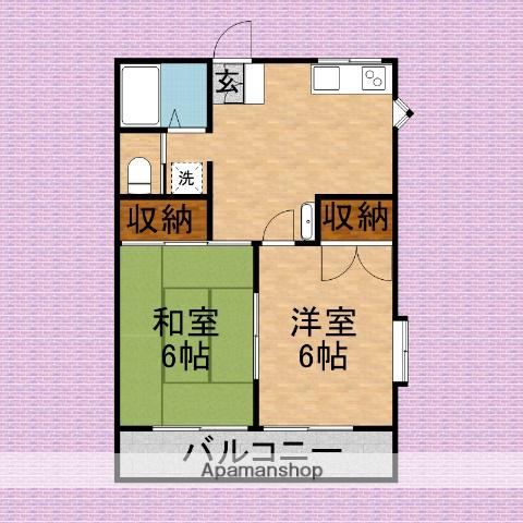 クレール45(2DK/1階)の間取り写真