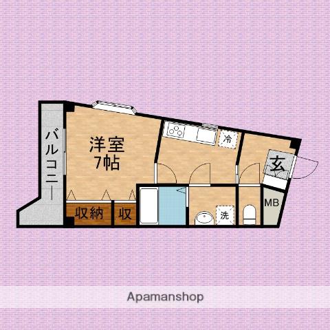 オーシャンふじみ野(1K/2階)の間取り写真