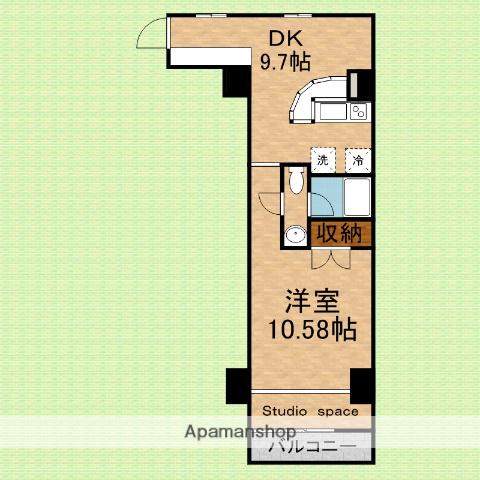 DIMENSION-5(1DK/4階)の間取り写真
