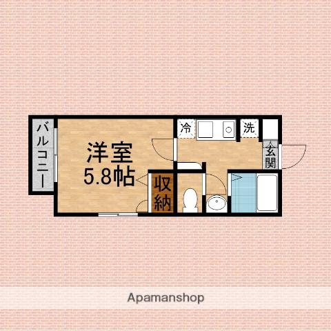 プチメゾン朝志ヶ丘(1K/2階)の間取り写真