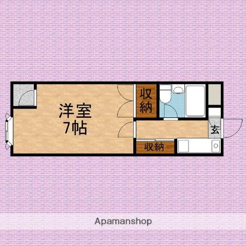 メーテルウィングA(1K/2階)の間取り写真