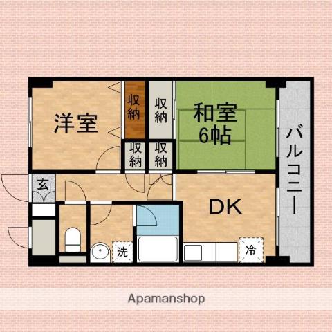 ヒルズみずほ台(2DK/3階)の間取り写真