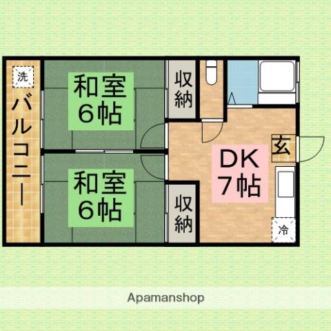 泉ハイツ(2DK/2階)の間取り写真