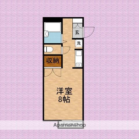 パークサイド(ワンルーム/1階)の間取り写真