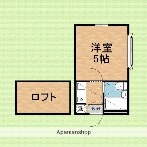 ラブニール18(1K/2階)の間取り写真