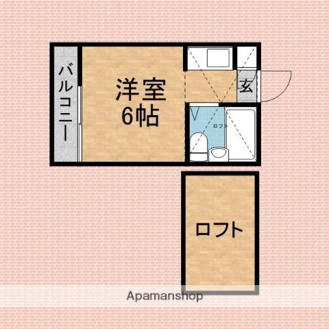 ツリーベル(ワンルーム/2階)の間取り写真