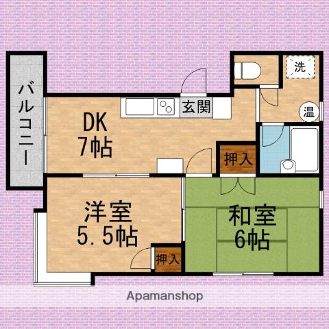 篠崎マンション(2DK/3階)の間取り写真