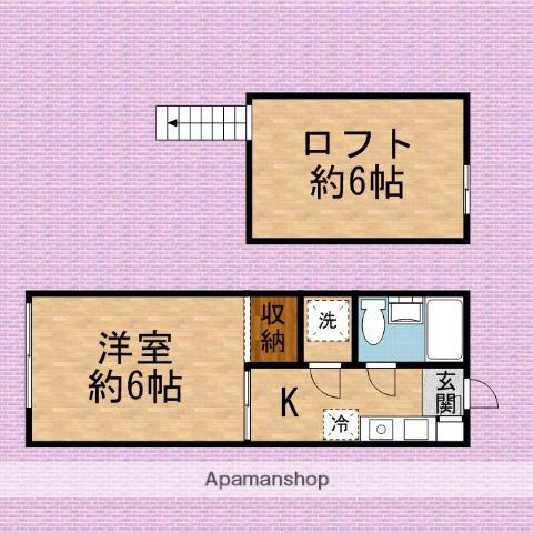 メゾンドマミ(1K/1階)の間取り写真