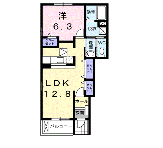 レジデンスSK・Ⅰ(1LDK/1階)の間取り写真