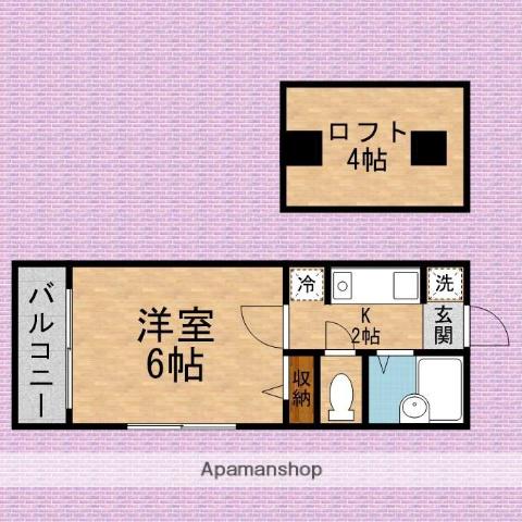 プライムレジデンス(1K/2階)の間取り写真