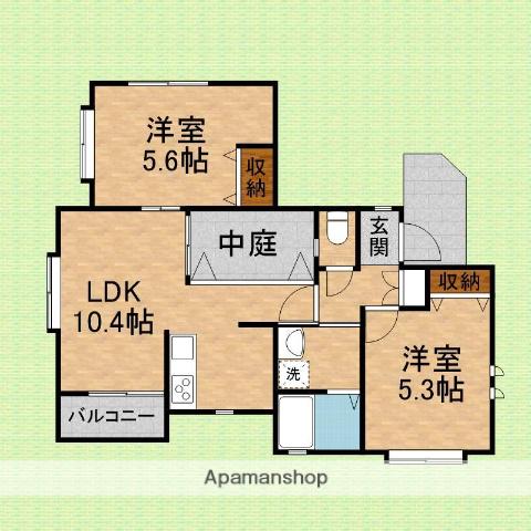 SOL VIENTO C(2LDK/1階)の間取り写真