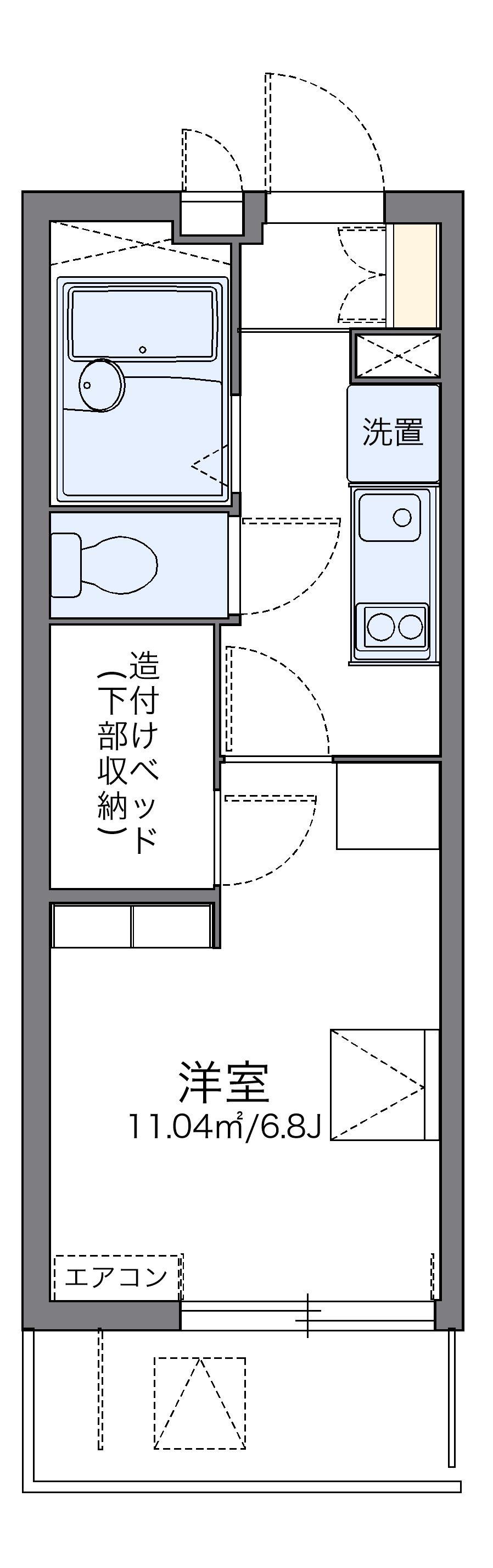 レオパレス岸町(1K/2階)の間取り写真
