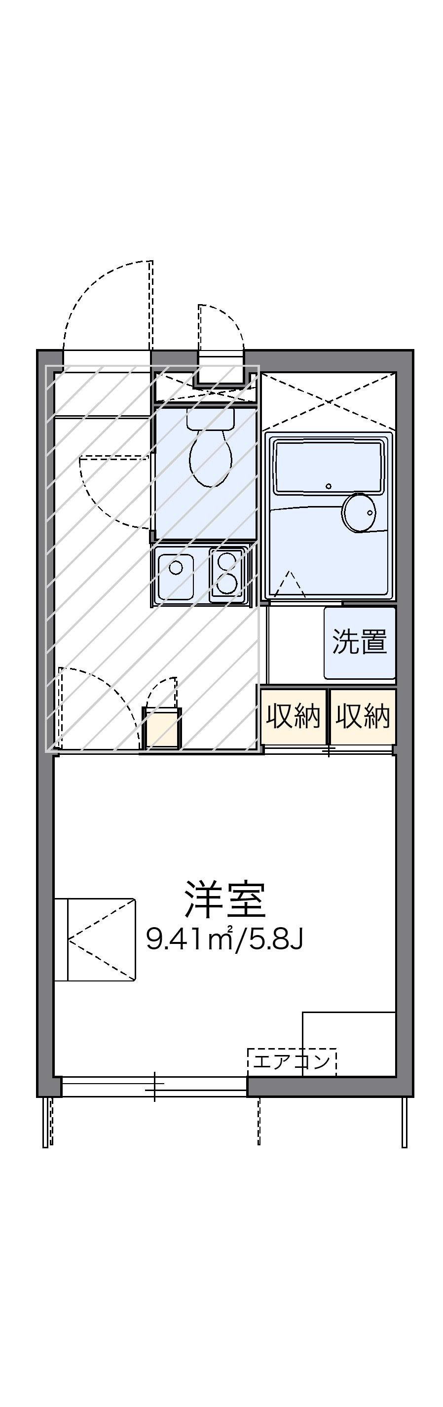 レオパレスアクアグレイス和光(1K/1階)の間取り写真