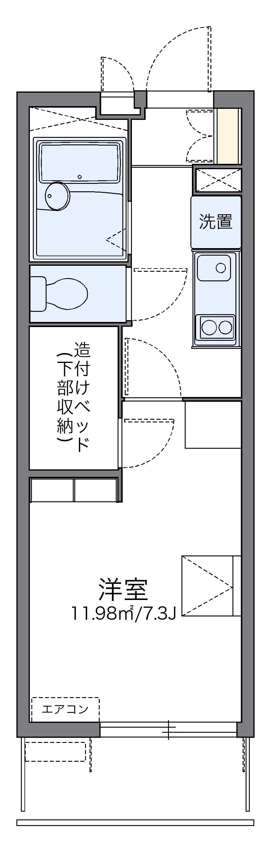 レオパレスNEEDS(1K/1階)の間取り写真