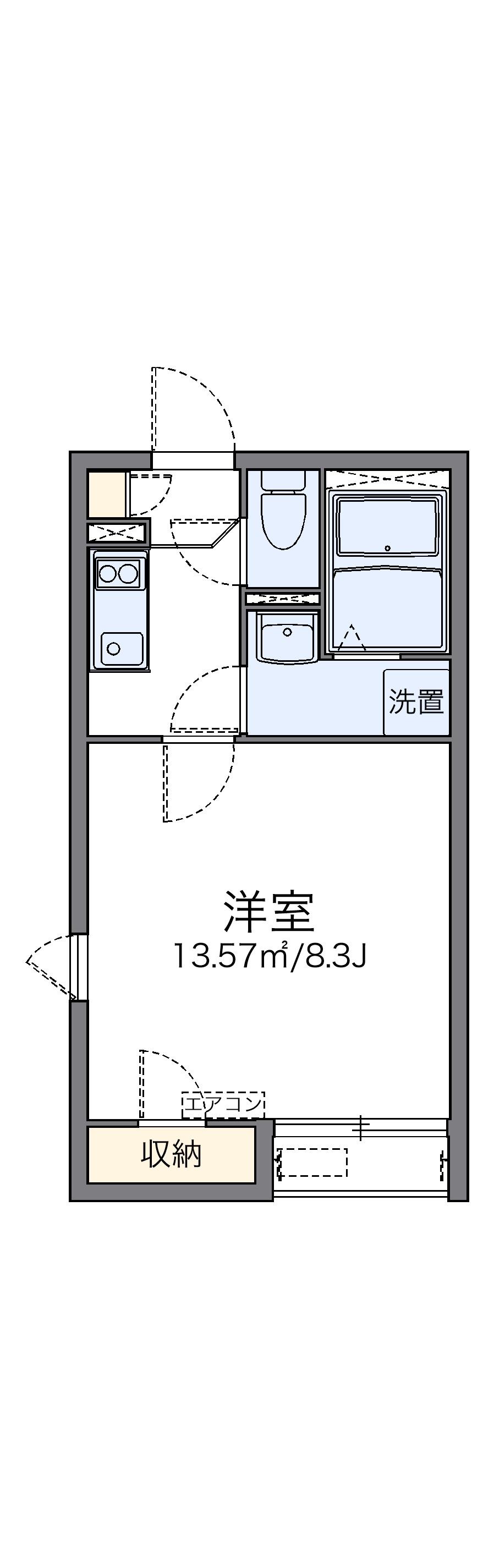 レオネクストライフ上沢(1K/2階)の間取り写真