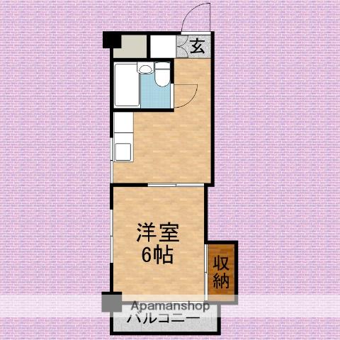 旭日ビル(1DK/2階)の間取り写真