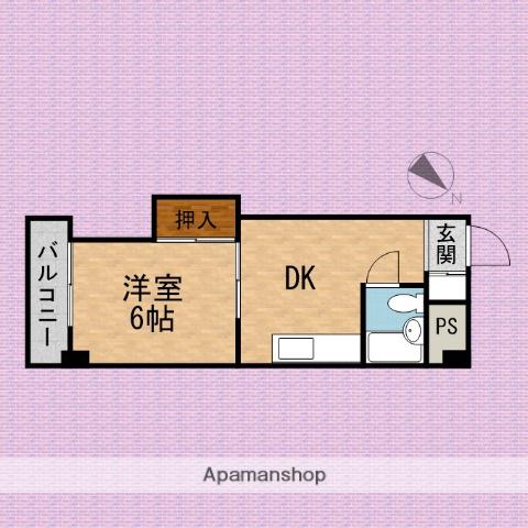 旭日ビル(1DK/2階)の間取り写真