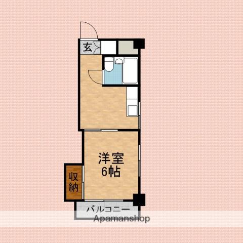 旭日ビル(1DK/3階)の間取り写真